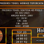 PREDIKSI TOGEL SENTOSA4D POOLS 05 JULI 2025