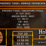 PREDIKSI TOGEL SINGAPORE POOLS 31 JULI 2025
