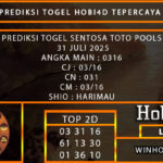 PREDIKSI TOGEL SENTOSATOTO POOLS 31 JULI 2025