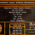 PREDIKSI TOGEL TAIPEI POOLS 28 JULI 2025