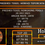 PREDIKSI TOGEL HONGKONG POOLS 20 JULI 2025
