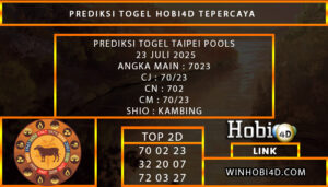PREDIKSI TOGEL TAIPEI POOLS 23 JULI 2025