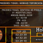 PREDIKSI TOGEL SENTOSA4D POOLS 01 AGUSTUS 2025