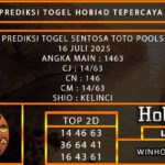PREDIKSI TOGEL SENTOSATOTO POOLS 16 JULI 2025