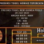 PREDIKSI TOGEL NEWGUINEA POOLS 20 JULI 2025