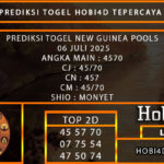 PREDIKSI TOGEL NEWGUINEA POOLS 06 JULI 2025
