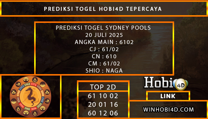 PREDIKSI TOGEL SYDNEY POOLS 20 JULI 2025