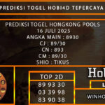 PREDIKSI TOGEL HONGKONG POOLS 16 JULI 2025