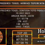 PREDIKSI TOGEL SENTOSATOTO POOLS 19 JULI 2025