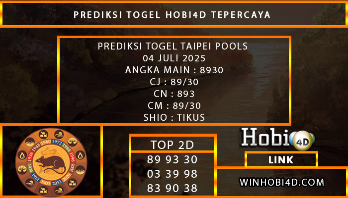 PREDIKSI TOGEL TAIPEI POOLS 04 JULI 2025