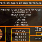 PREDIKSI TOGEL SINGAPORE POOLS 18 AGUSTUS 2025