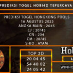 PREDIKSI TOGEL HONGKONG POOLS 16 AGUSTUS 2025