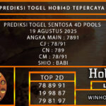 PREDIKSI TOGEL SENTOSA4D POOLS 19 AGUSTUS 2025