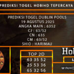 PREDIKSI TOGEL DUBLIN POOLS 19 AGUSTUS 2025