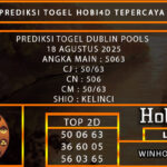 PREDIKSI TOGEL DUBLIN POOLS 18 AGUSTUS 2025