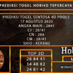 PREDIKSI TOGEL SENTOSA4D POOLS 17 AGUSTUS 2025