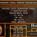 PREDIKSI TOGEL HONGKONG POOLS 17 AGUSTUS 2025